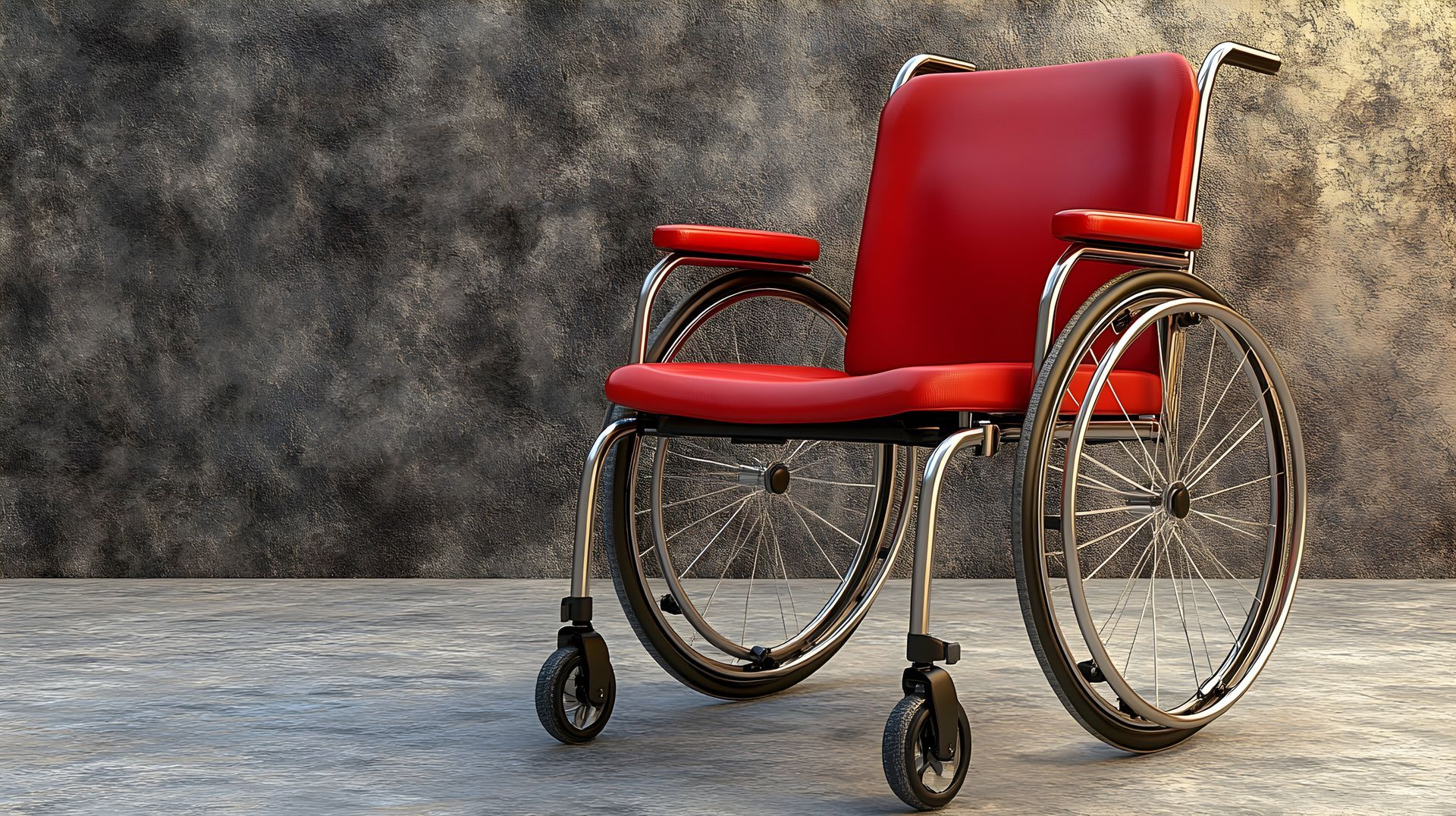 Un fauteuil roulant rouge