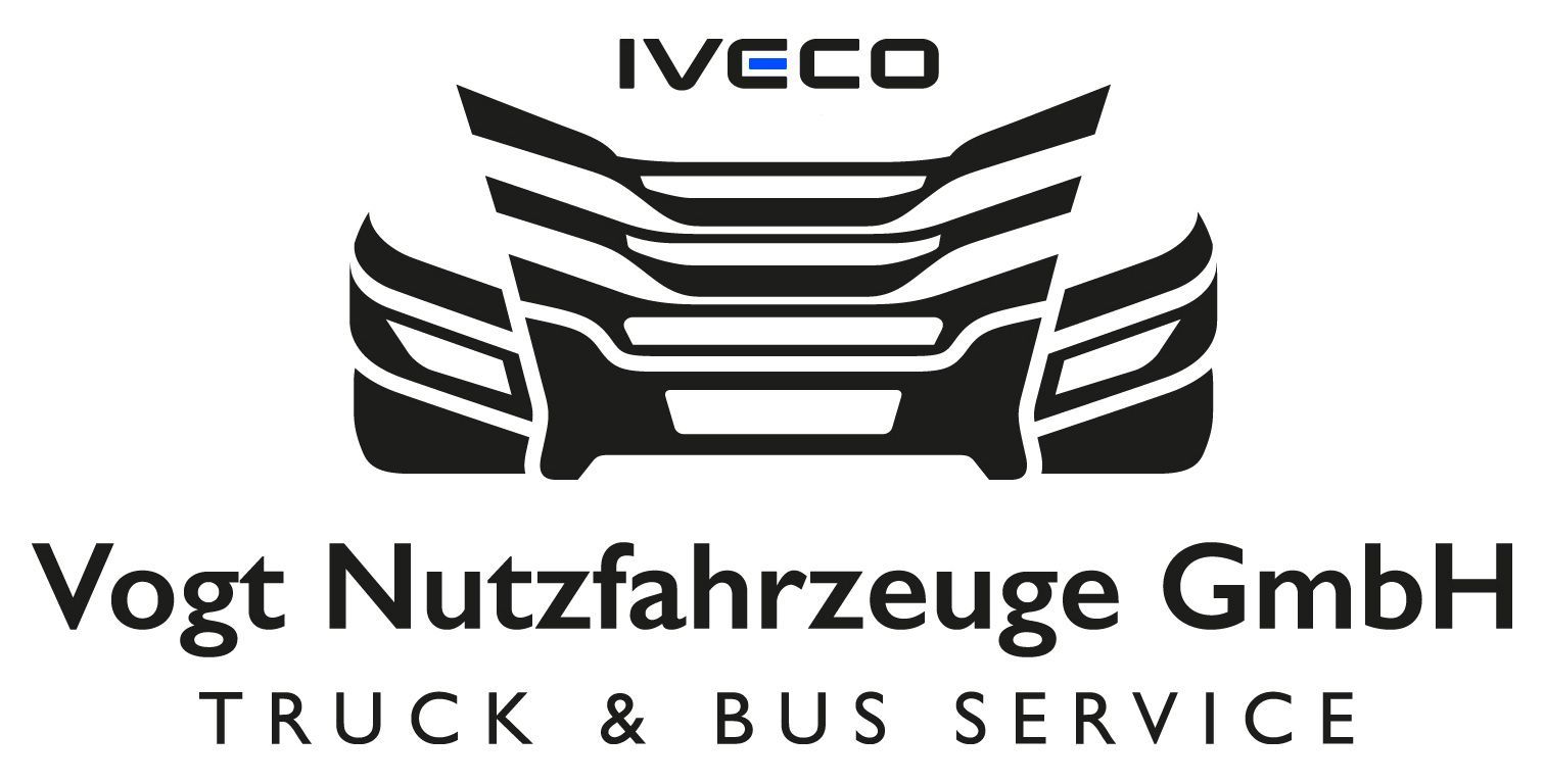 IVECO logo above Vogt Nutzfahrzeuge GmbH, Truck & Bus Service text