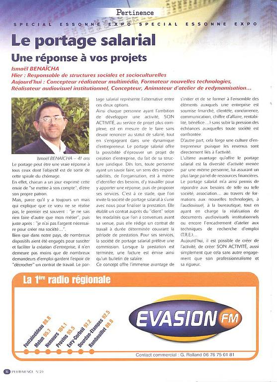 Photo article du magazine Pertinence, 3 colonnes