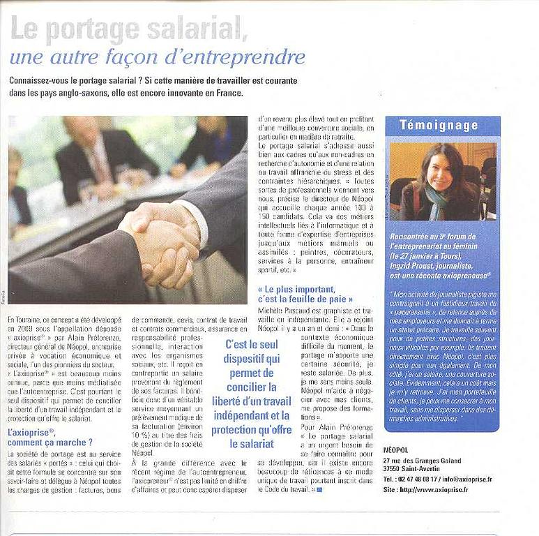 Article dans Tours plus le Mag, photos et textes