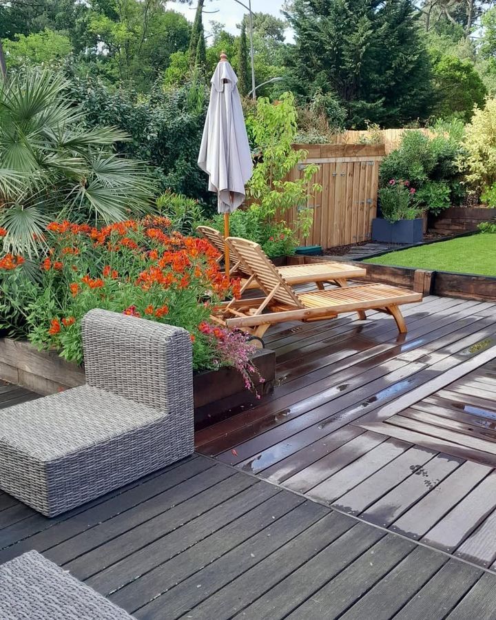 Variété de plantes méditerranéennes dans un jardin arboré