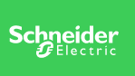 El logotipo de Schneider Electric está sobre un fondo verde.