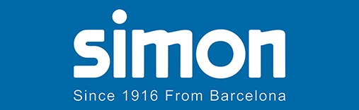 Un logotipo azul y blanco para Simon desde 1916 de Barcelona.