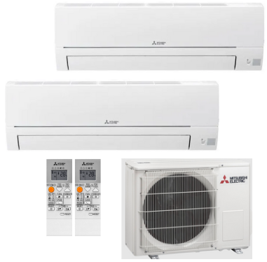 AIRE ACONDICIONADO 2X1 MITSUBISHI ELECTRIC MSZ-HR WIFI (25 – 25)