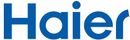Logotipo de Haier en texto azul.