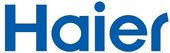 Logotipo de Haier en texto azul.
