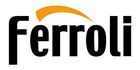 Logotipo de Ferroli: texto negro con arco naranja encima.