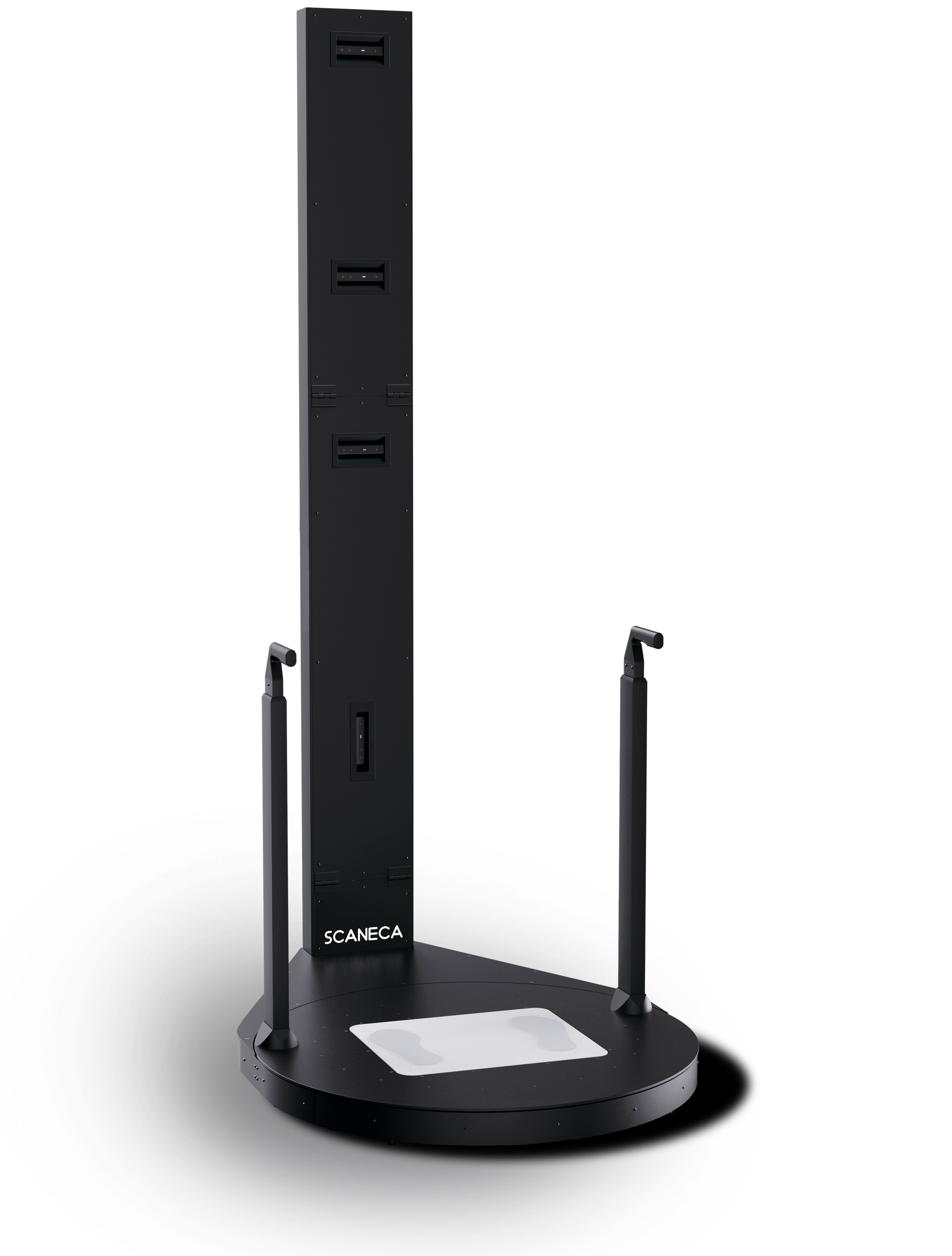 Schwarzer Ständer für VR-Headset mit vertikaler Stange und zwei Armen.