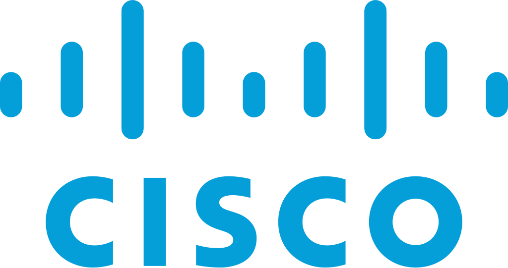 Logotipo azul de Cisco: ola estilizada sobre la palabra 