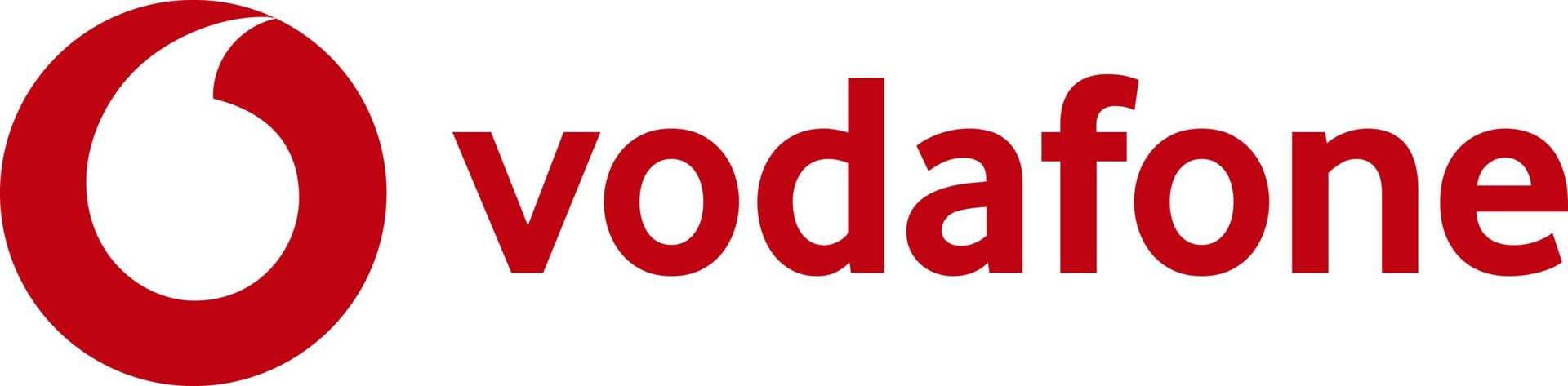 Logotipo de Vodafone: símbolo de marca de diálogo roja al lado de la palabra 