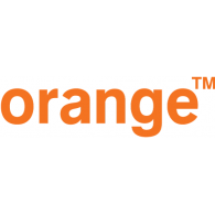 Logotipo naranja, texto naranja sobre fondo blanco.