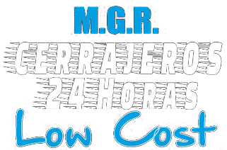 Un logotipo para una empresa llamada mgr cerrajeros con un costo bajo.