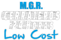 Un logotipo para una empresa llamada mgr cerrajeros con un costo bajo.