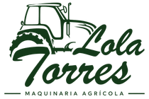 Logotipo de un tractor verde con el texto “Lola Torres” y “Maquinaria Agrícola”