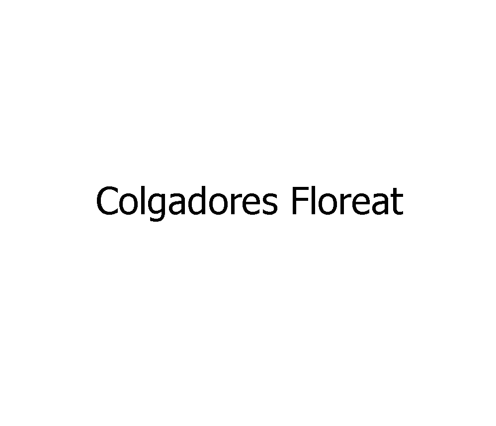 Un logotipo en blanco y negro para colgadores floreat sobre un fondo blanco.