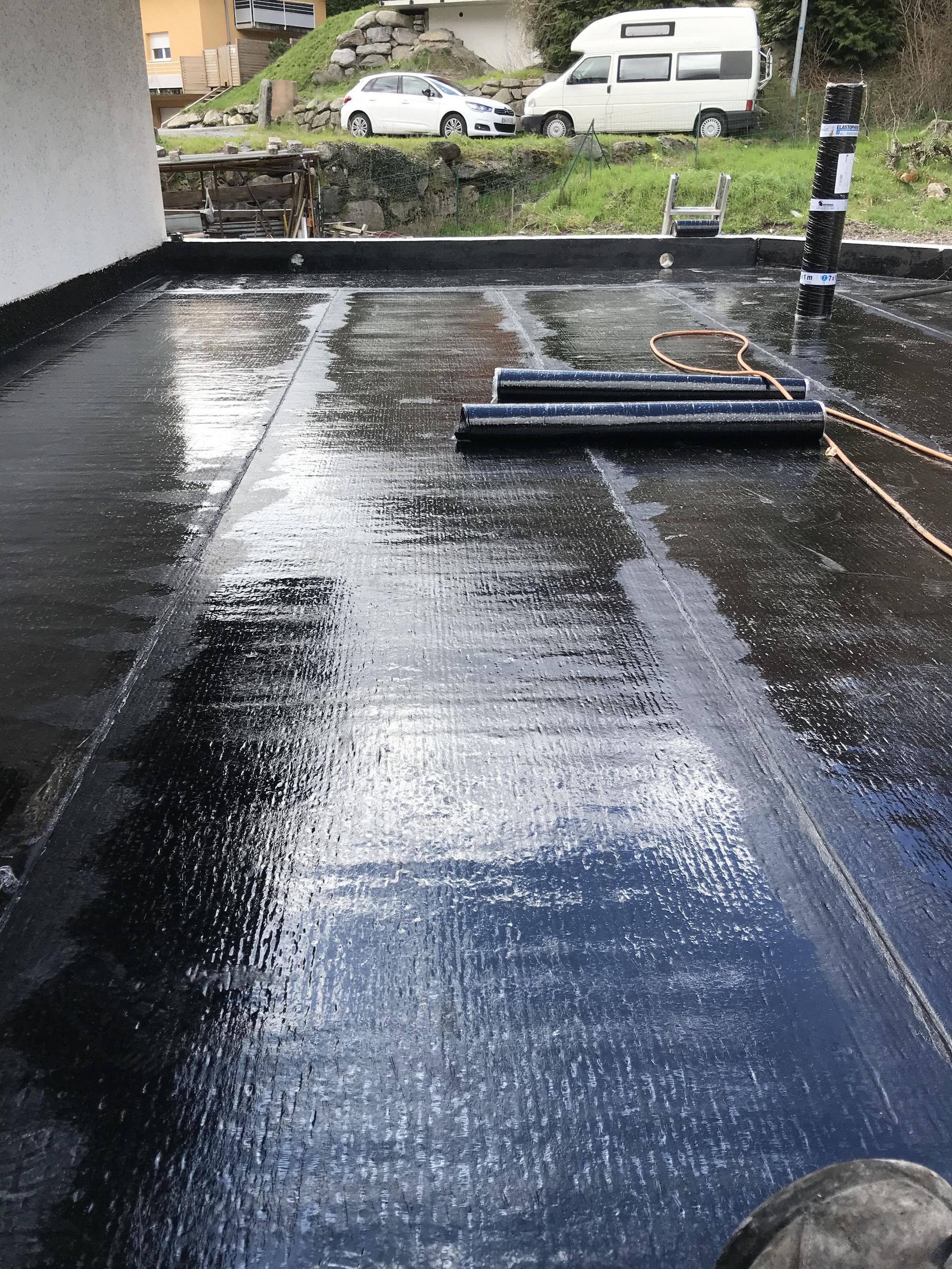 Revêtement bitumeux sur toit plat