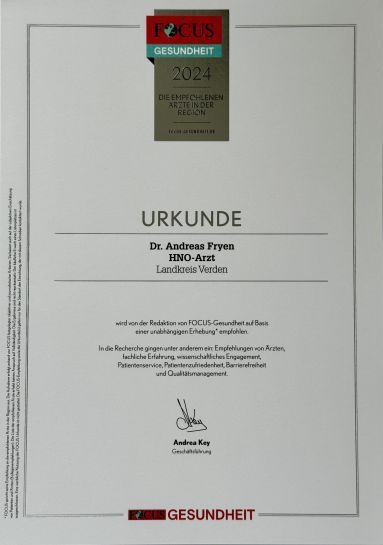 Ein Zertifikat mit der Aufschrift „Urkunde“