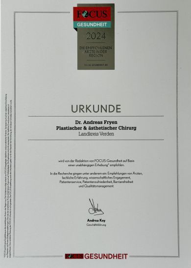 Ein Zertifikat mit der Aufschrift „Urkunde“