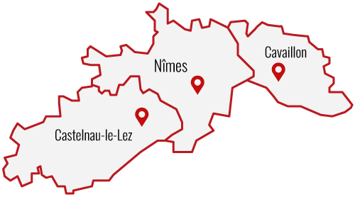 Carte personnalisée du Gard, de l'Hérault et du Vaucluse