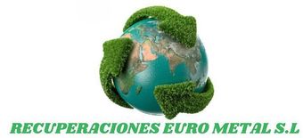 El logotipo de Recuperaciones Euro Metal SL muestra un globo terráqueo rodeado de césped verde.