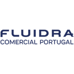 The logo for fluidra comercial portugal is on a white background.
