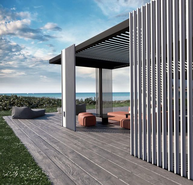 Instalación de pérgola bioclimática exterior en Las Rozas