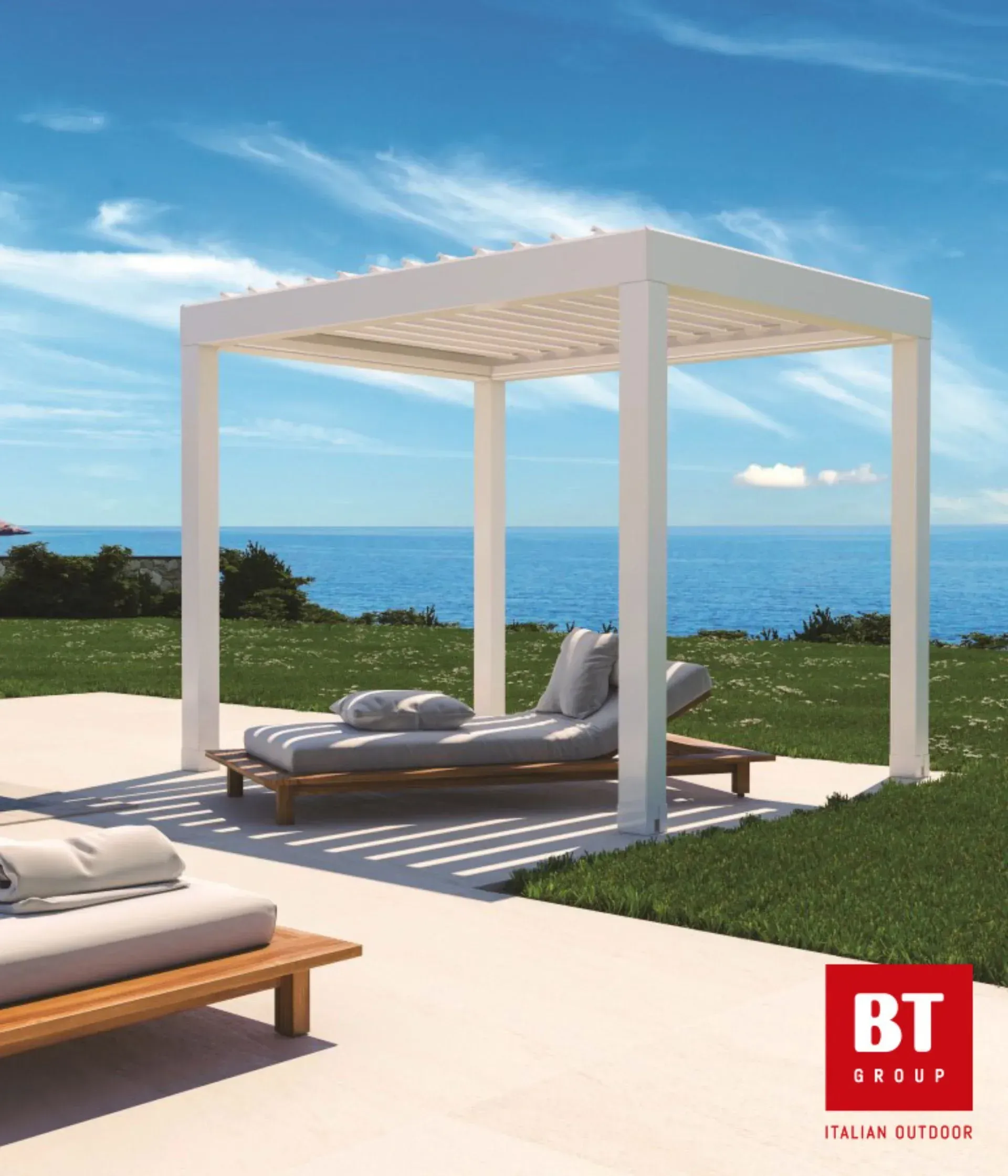 pérgola bioclimática blanca