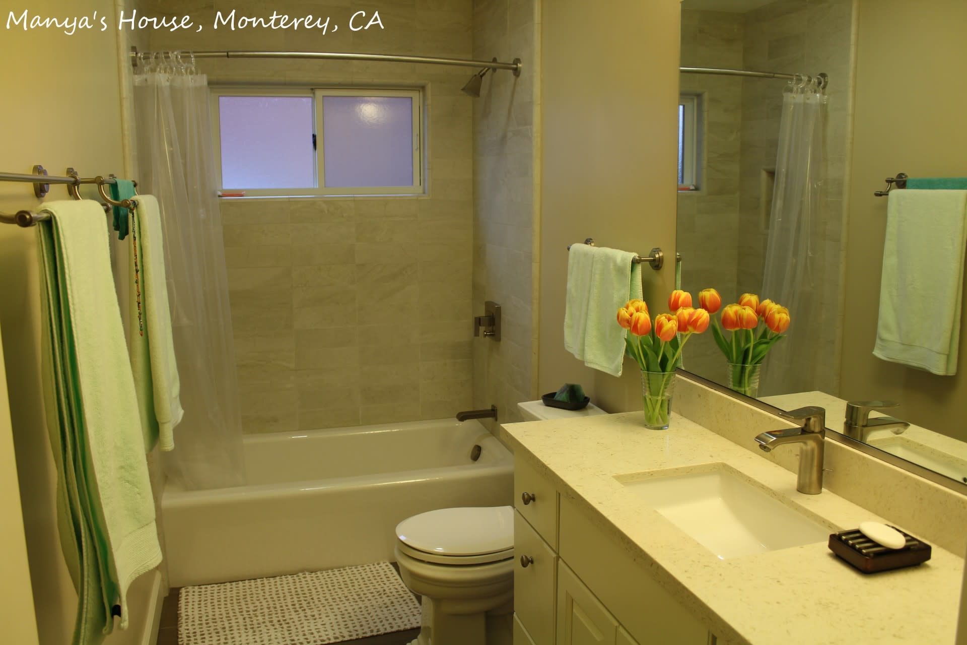 A bathroom in mary 's house in monterey ca