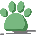 Patte d'animal verte