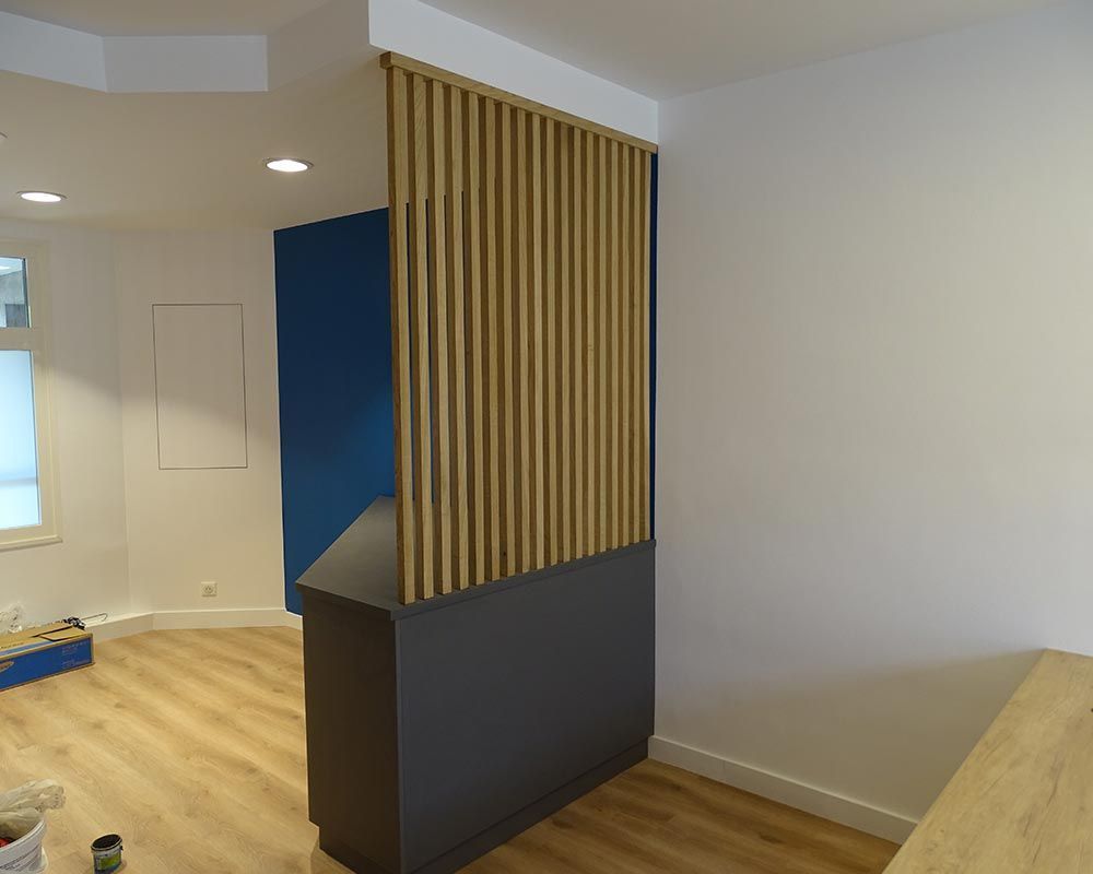 création d'une séparation en bois