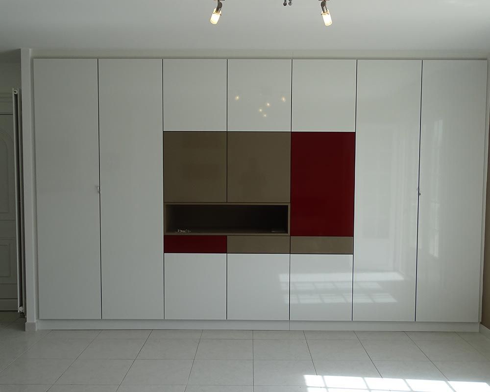 grand meuble de rangement blanc laqué