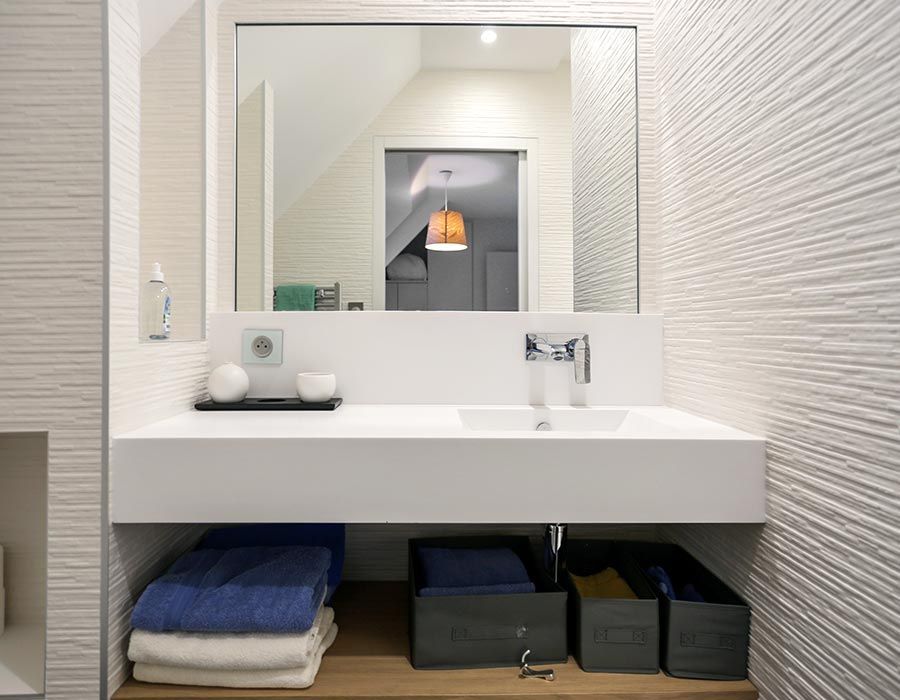 aménagement d'une salle de bain en résine Krion