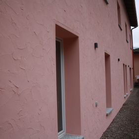 Facciata esterna intonaco bio termico Tillica - DEPTech Stabio - Ticino