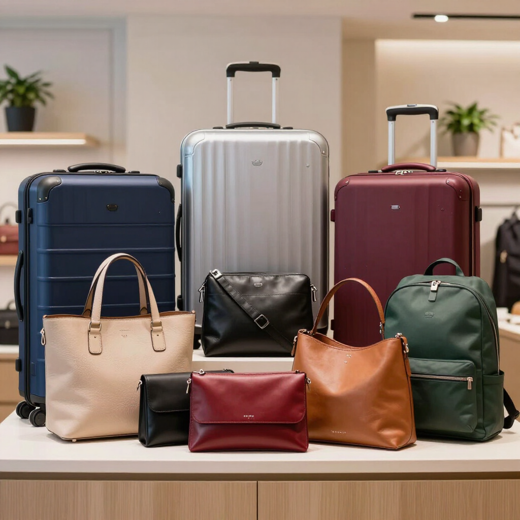 Des valises et des sacs exposés dans une boutique.