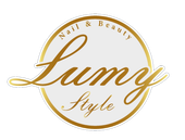 Un logotipo para un salón de uñas y belleza llamado Lumy Style.