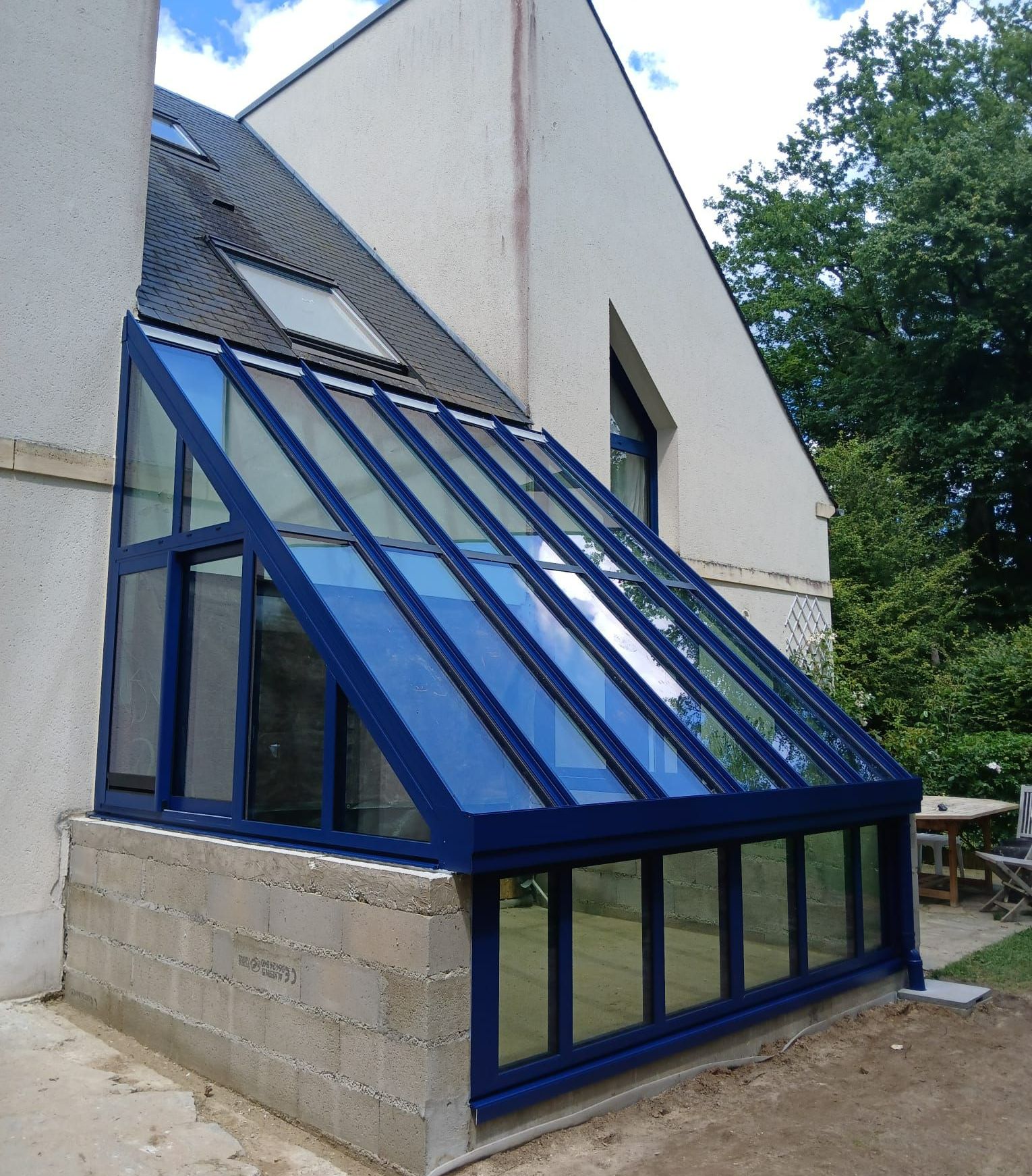 Véranda structure en aluminium.