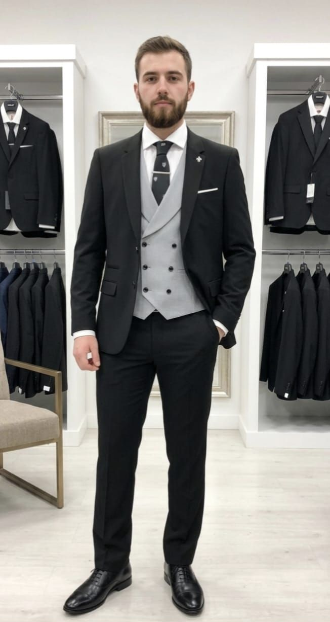 Una persona de pie en una tienda de ropa