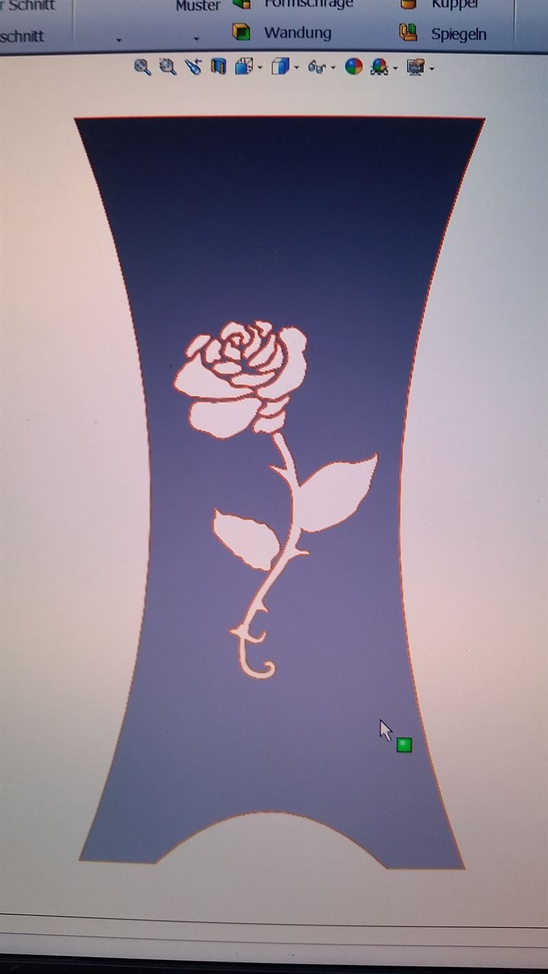 Ein Computerbildschirm mit einer Zeichnung einer Rose darauf