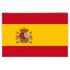 Bandera de España: franjas horizontales rojas y amarillas con el escudo sobre la franja amarilla.