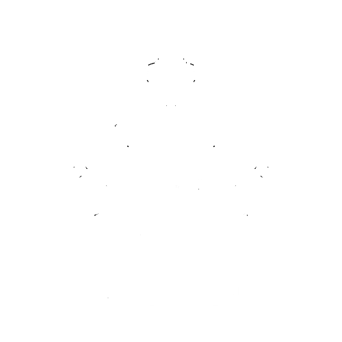 Patrón simétrico de pequeños puntos negros que forman una forma triangular sobre un fondo blanco.