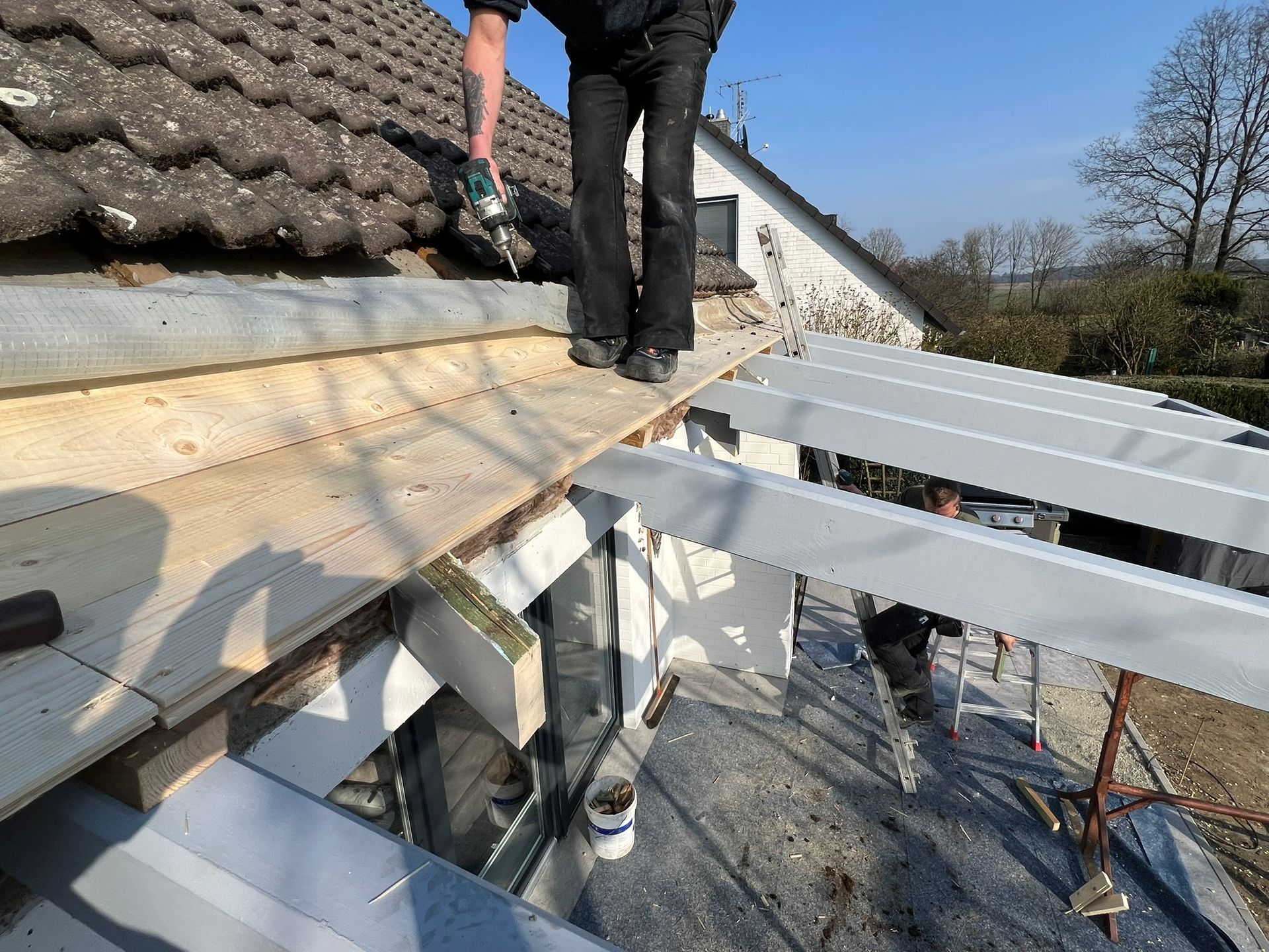 Anbau eines Terrassendachs in Glenewinkel