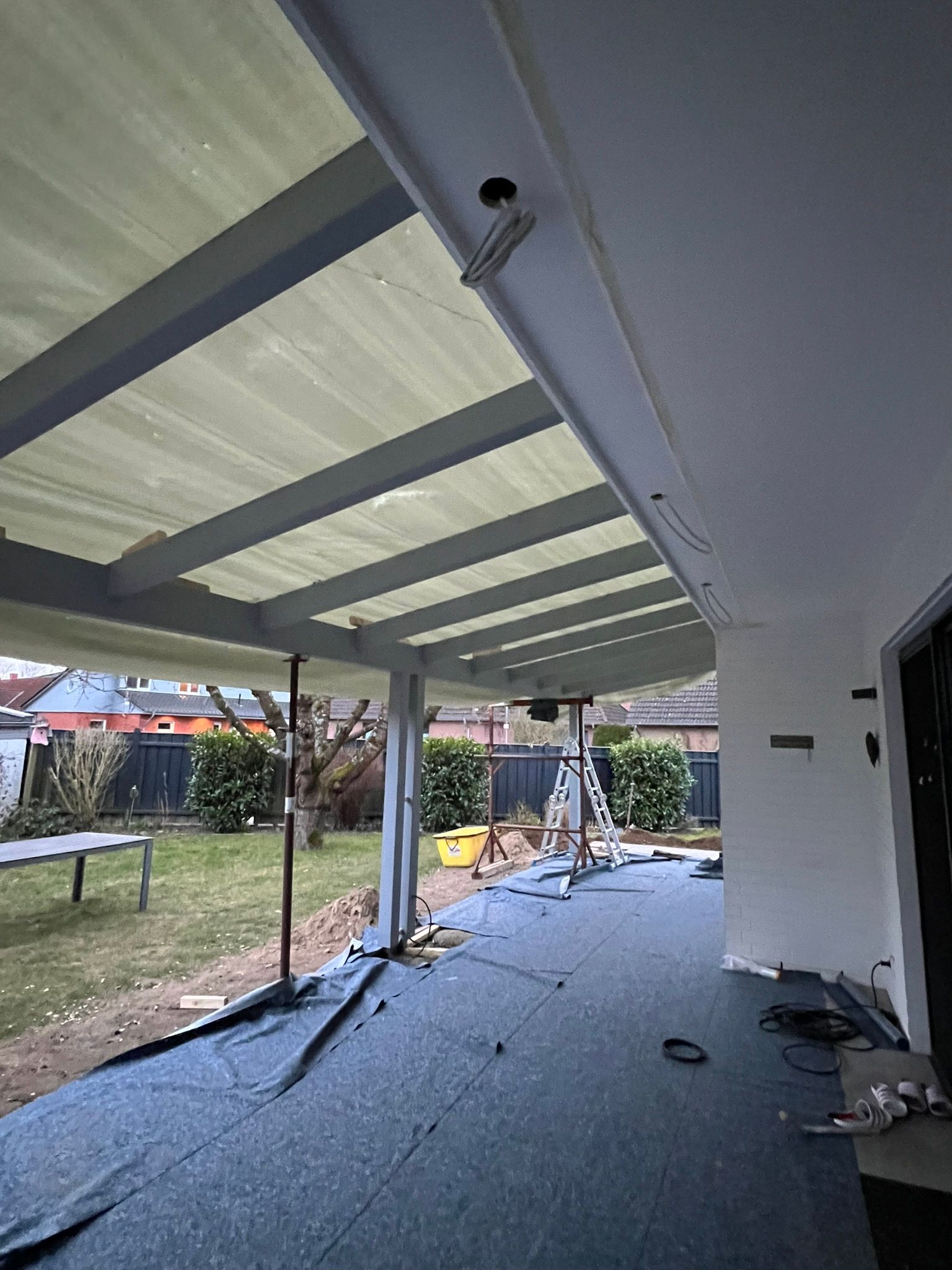 Anbau eines Terrassendachs in Glenewinkel