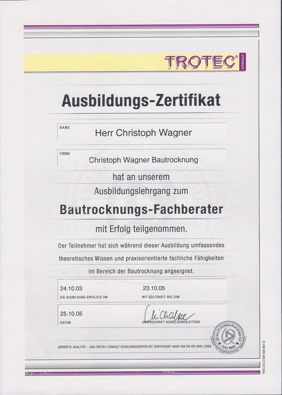 Ein Zertifikat, auf dem die Ausbildungsbescheinigung steht