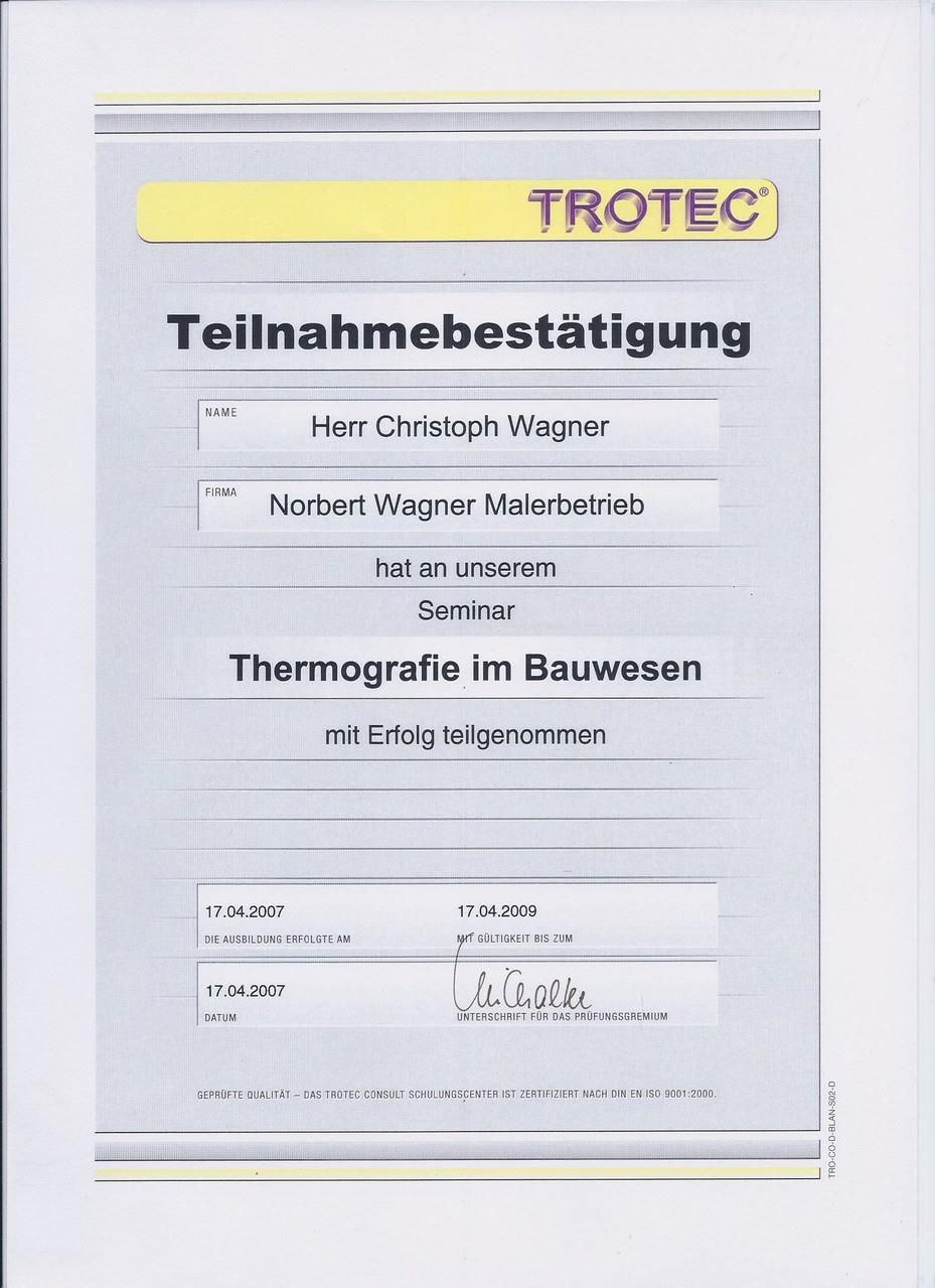 Ein Zertifikat mit der Aufschrift „Trotec“