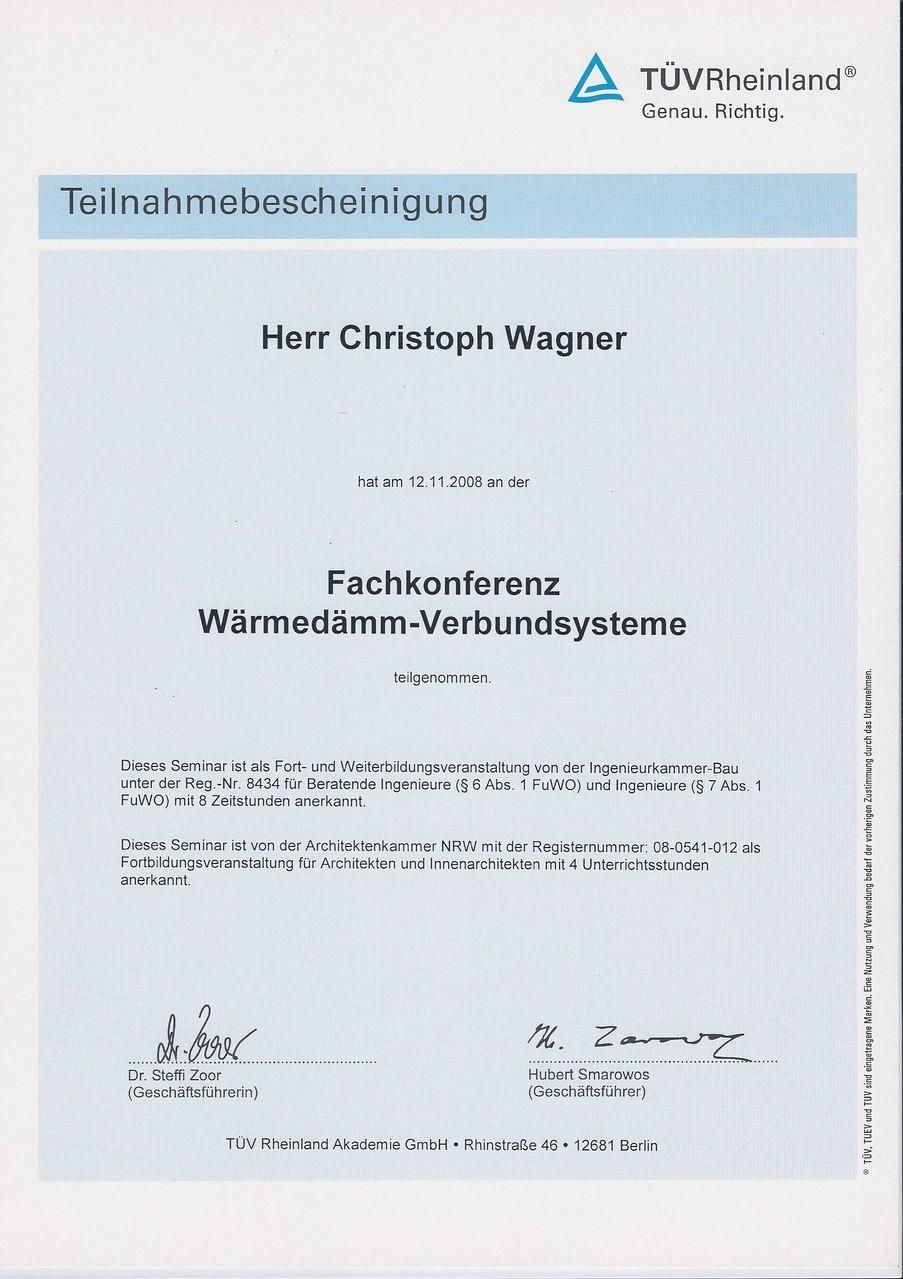 Eine Urkunde mit der Aufschrift Herr Christoph Wagner