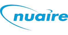 The nuaire logo is blue and white and has a blue circle around it.