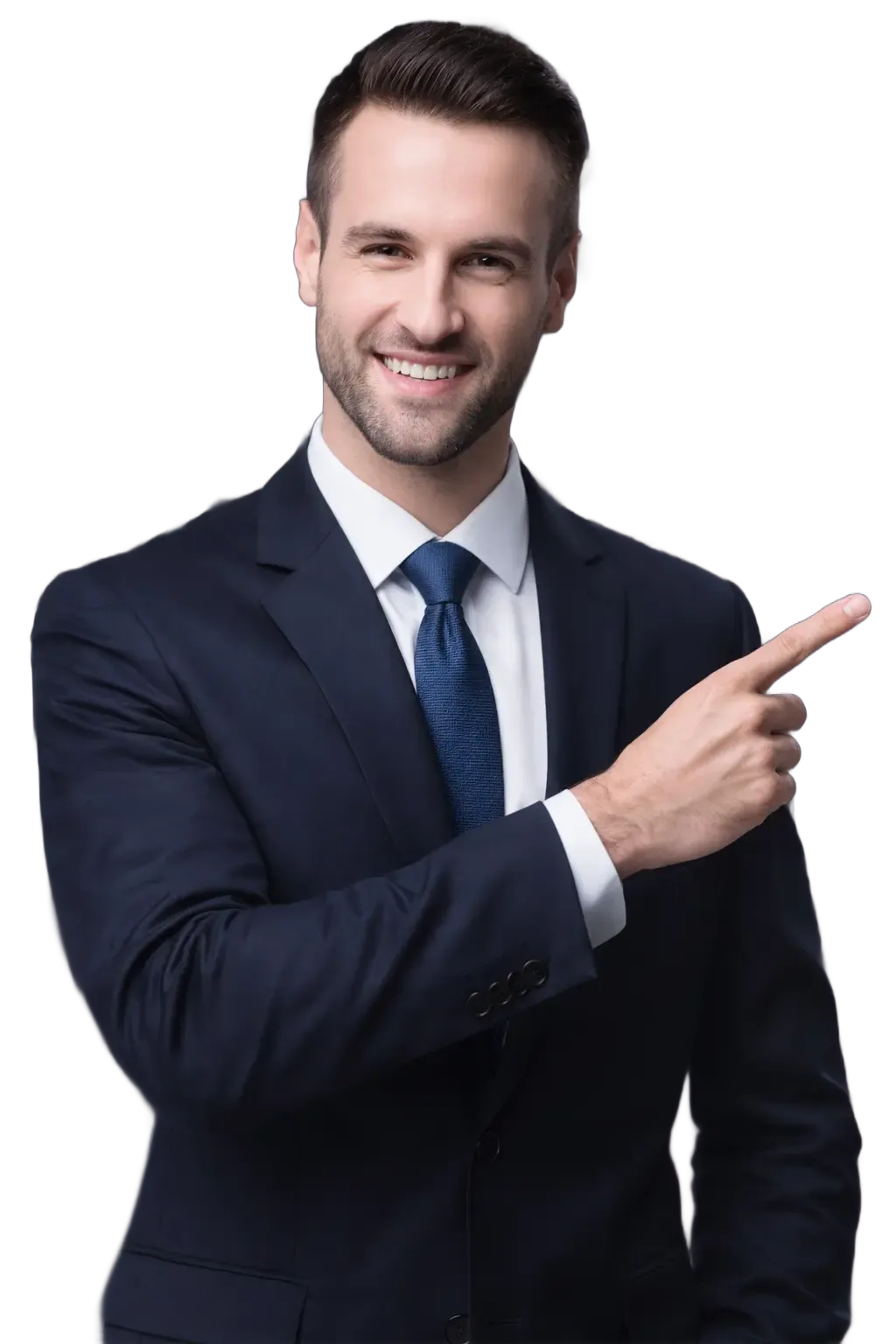 Abogado de traje, animando a llamada