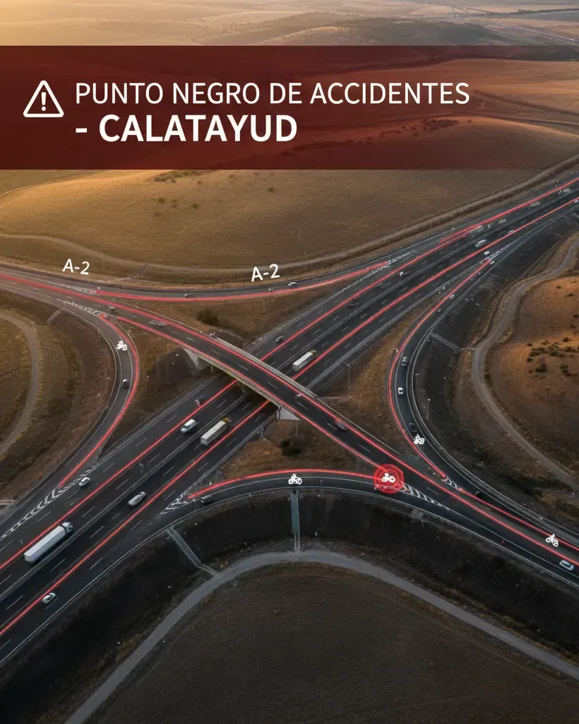 Punto negro de accidentes de moto en la A-2 y N-234 Calatayud