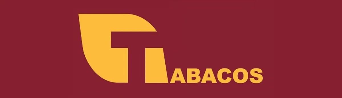 Un logotipo para Abacos sobre un fondo rojo.