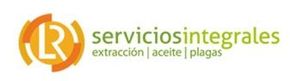 Logotipo para "serviciosintegrales" con diseño circular en color naranja y blanco con las letras "LR", y texto debajo.
